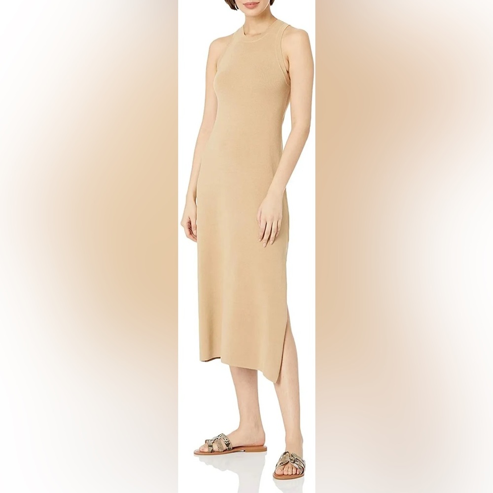 THE DROP - Tan Gabriela Midi Sweater Dress